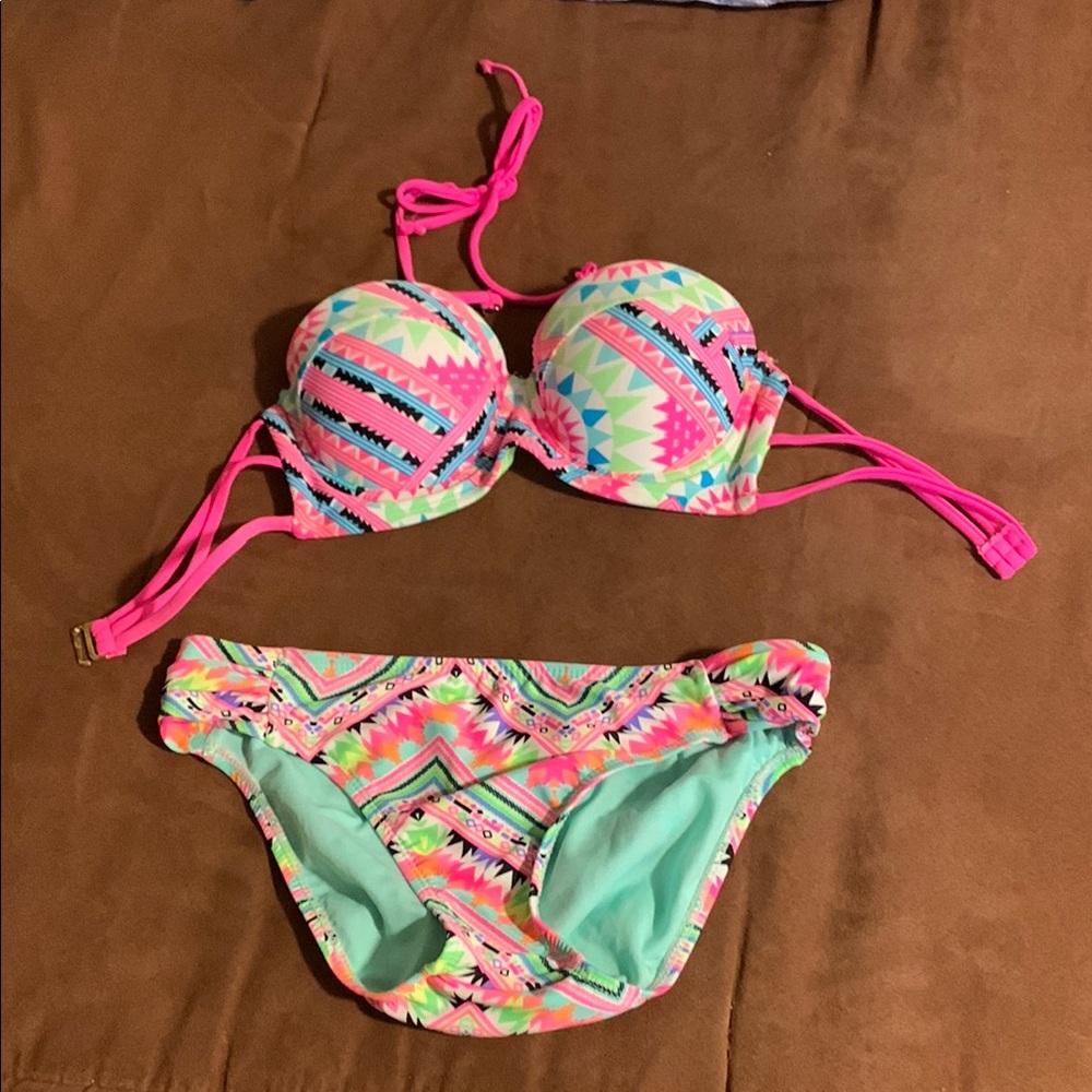 Rue Bleu Colorful Geometric Bikini